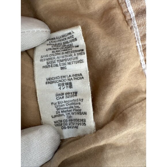 Free People Striped Tan/White Jumpsuit With V-Neck Tie Back Design size M - Picture 14 of 14